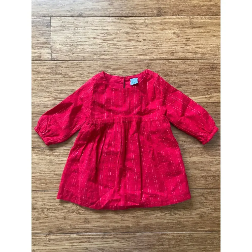 Old Navy Baby Girl Red Pullover Dress, Size 3-6M